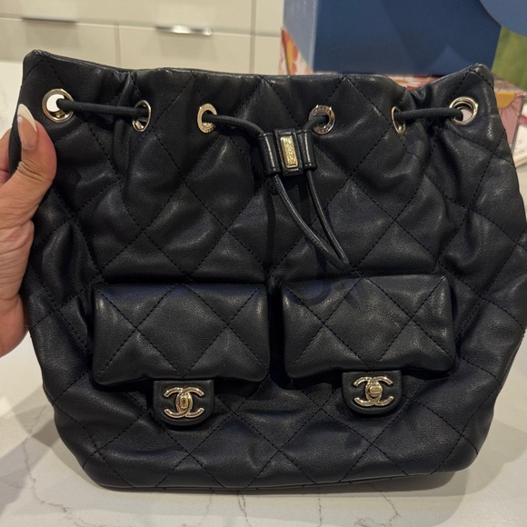 Chanel Black Quilted Backpack with Gold Accents - Picture 1 of 1